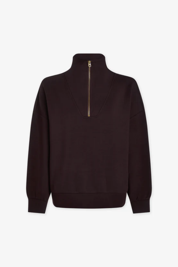 Hawley Half Zip Sweat - Coffee Bean