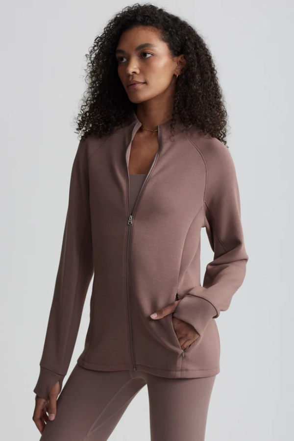 Hayden Zip Through Midlayer - Deep Taupe