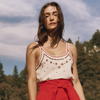 The Beaded Slim Tank-Washed White