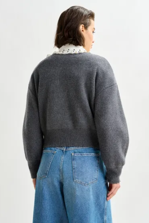 Ideas Knit Cardigan with Beads - Shadow