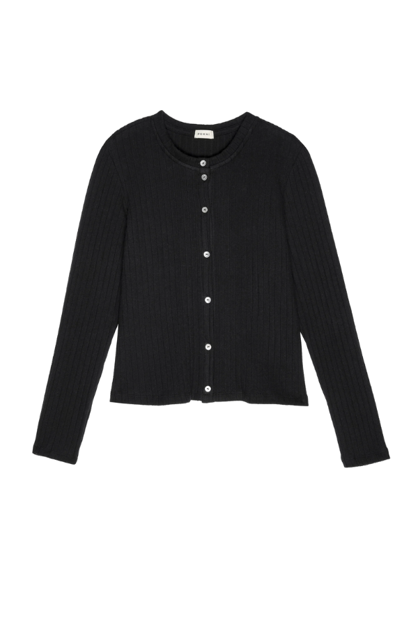 The Sweater Rib Cardi- Jet