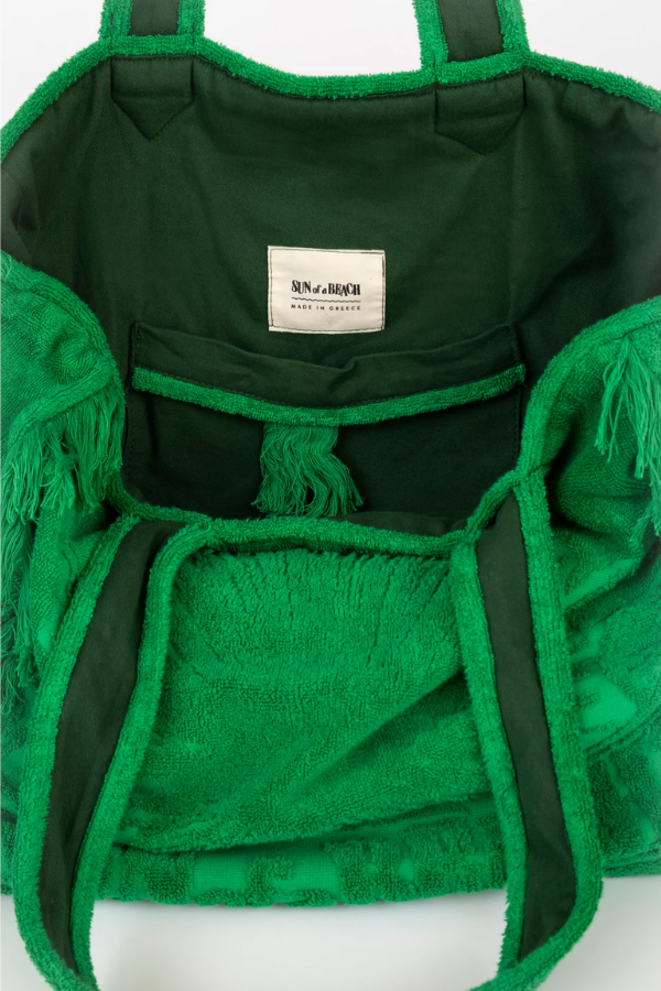 Terry Tote Beach Bag-Wasabi