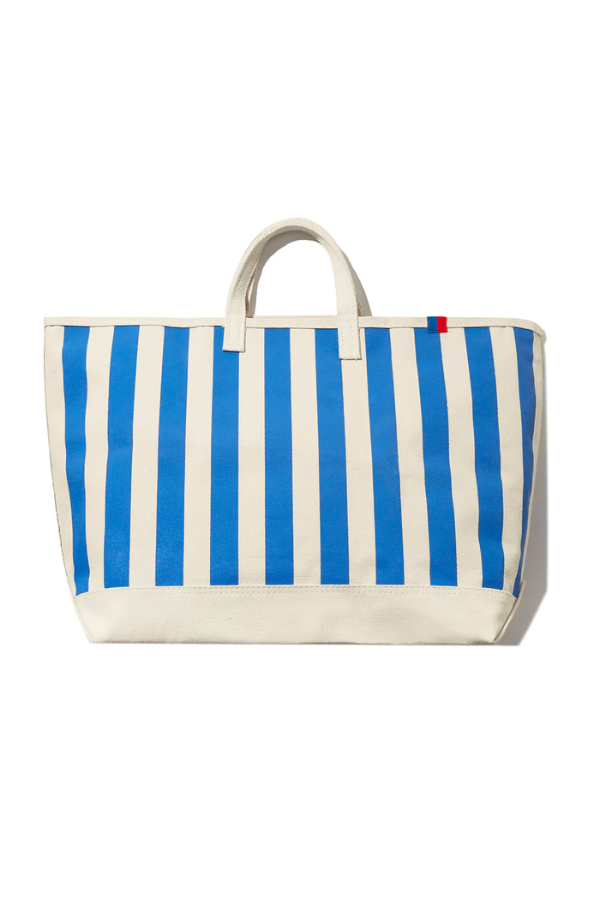 The All Over Striped Tote - Canvas/Royal