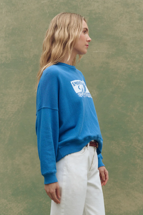 The Teammate Sweatshirt-Pool Blue with Smooth Sailin Graphic