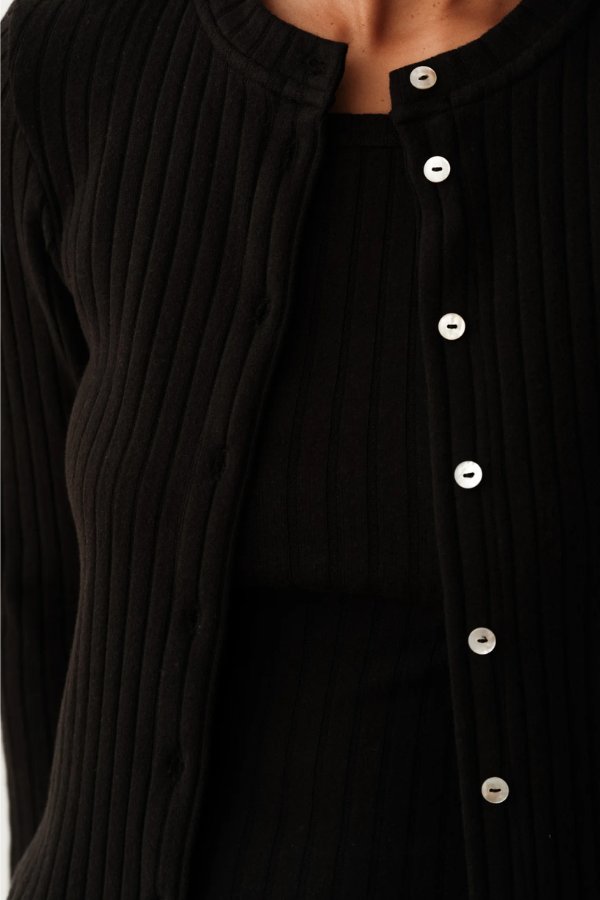 The Sweater Rib Cardi- Jet