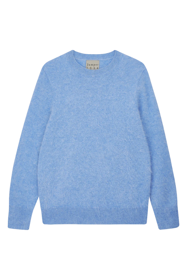 Cashmere Brushed Crew - Blue Marl