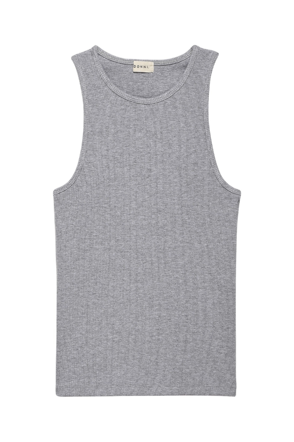 Rib Tank- Heather Grey