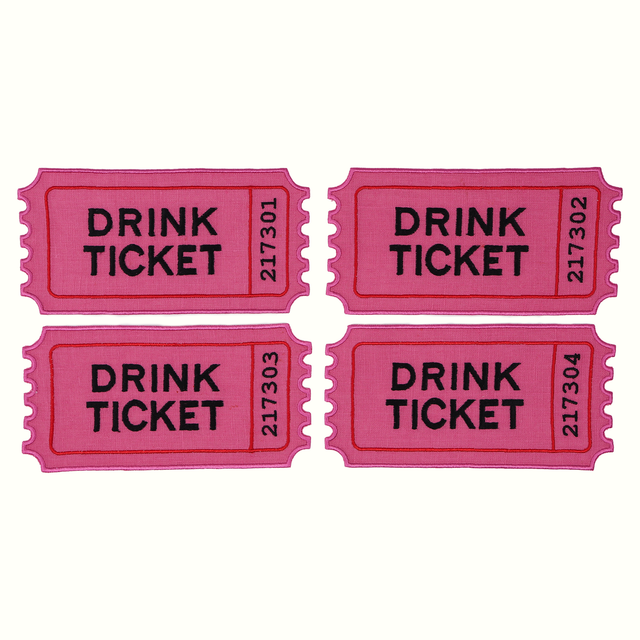 Drink Ticket Cocktail Napkins - Set of 4 - Shop Legit