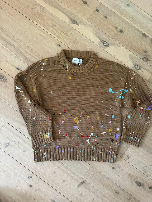 Paint Splatter Sweater in Desert