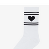 Heart Logo Crew Socks - Black and White