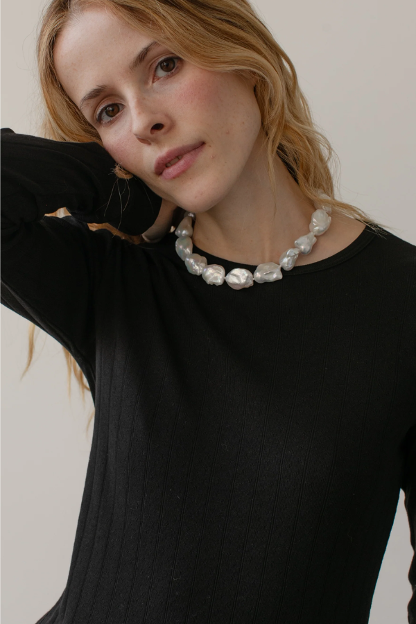 The Pointelle Long Sleeve-jet