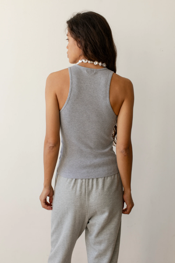 Rib Tank- Heather Grey