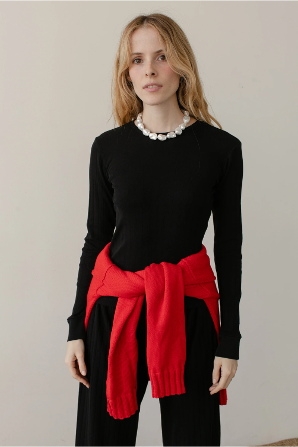 The Pointelle Long Sleeve-jet