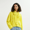 Hoops Cardigan with Bow - Lemon Zest