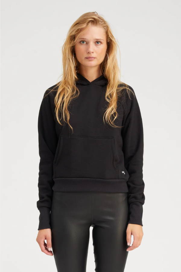 Shrunken Raglan Hoodie - Black