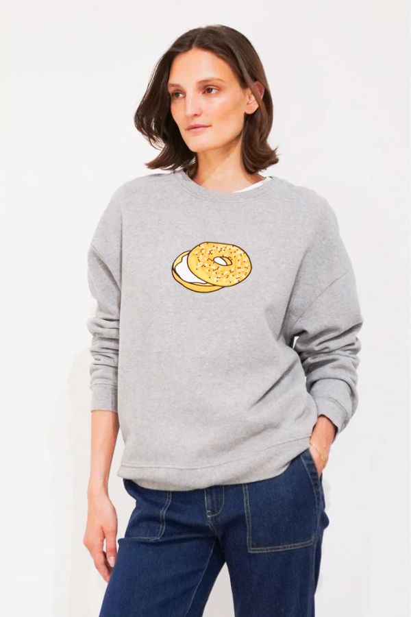 The Oversized Bagel Sweatshirt - Heather Grey