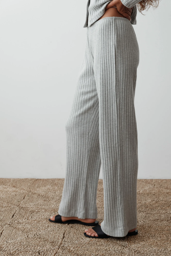 Sweater Rib Simple Pant - Heather Grey