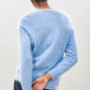 Cashmere Brushed Crew - Blue Marl