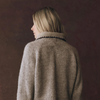 The Crochet Collar Pullover-Oat with Brown