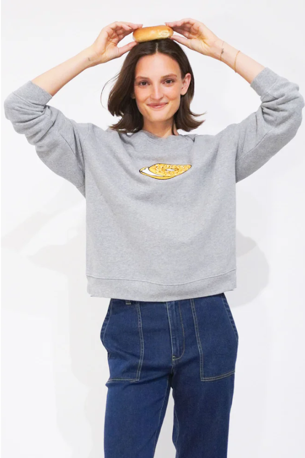 The Oversized Bagel Sweatshirt - Heather Grey