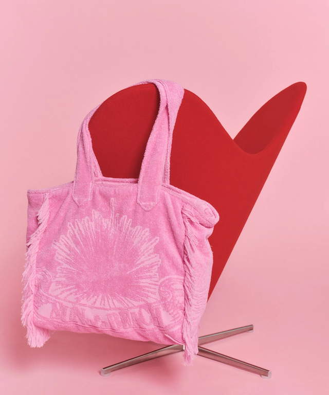 Terry Tote Beach Bag-Bubblegum