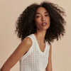 Ferns Open Knit Tank-Snow White
