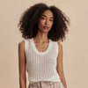 Ferns Open Knit Tank-Snow White