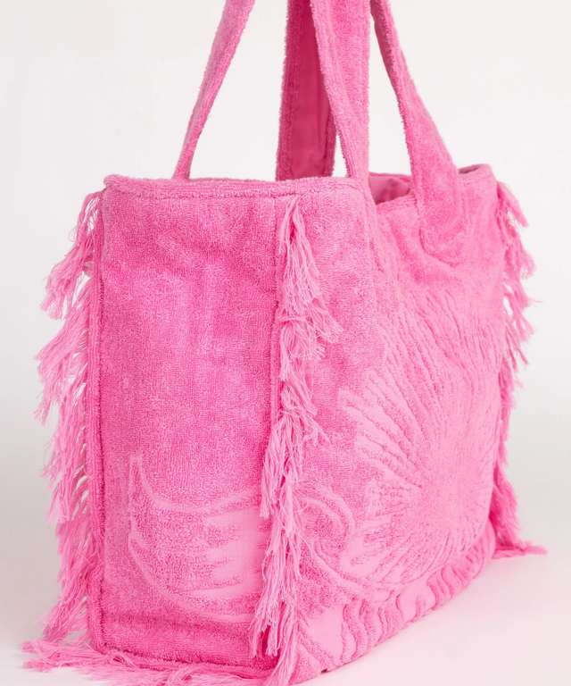 Terry Tote Beach Bag-Bubblegum