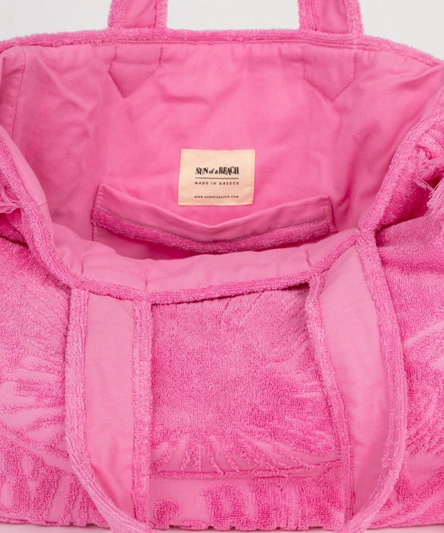 Terry Tote Beach Bag-Bubblegum
