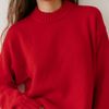 Cotton Cashmere Crewneck Sweater - Tomato