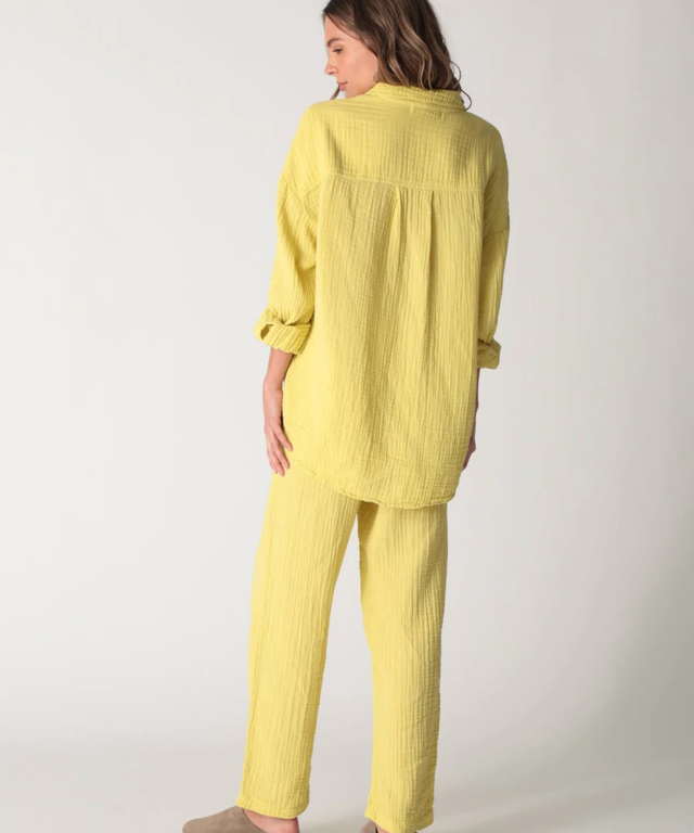 Boyfriend Gauze Shirt- Chartreuse