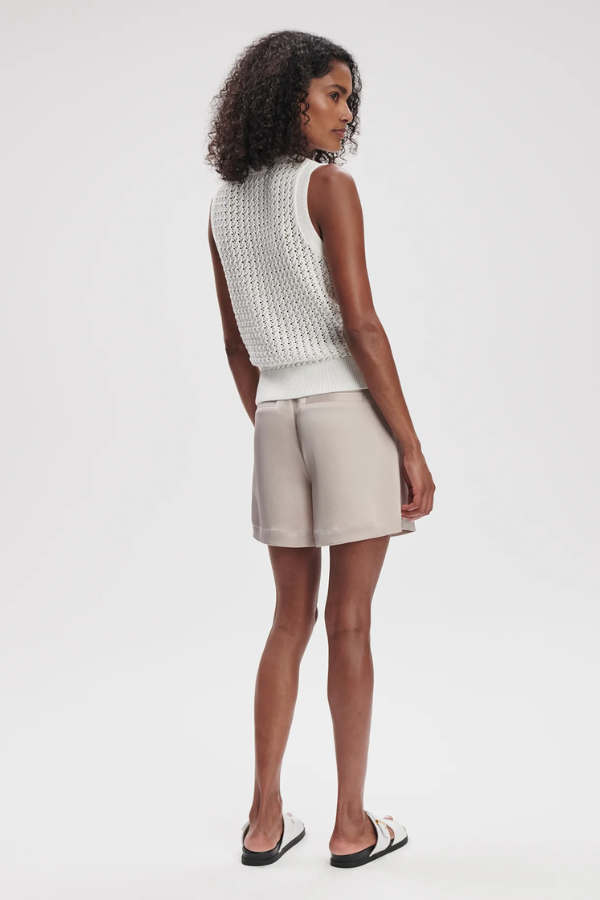 Ferns Open Knit Tank-Snow White