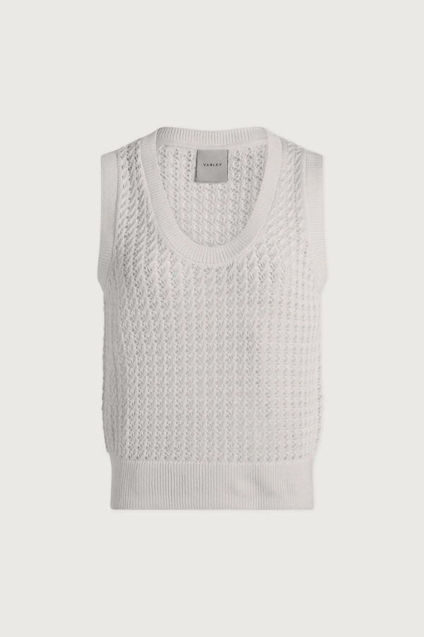 Ferns Open Knit Tank-Snow White