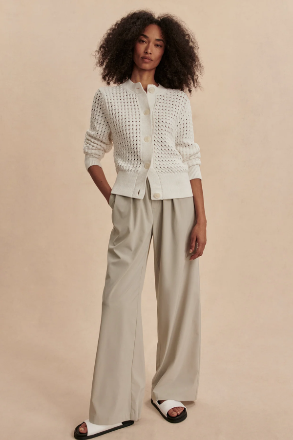 Bettina Textured Knit Jacket-Snow White