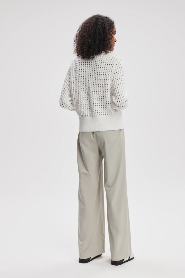 Bettina Textured Knit Jacket-Snow White