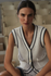 Leilani V-Neck Tank-White/Blue Nights