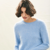 Cashmere Brushed Crew - Blue Marl