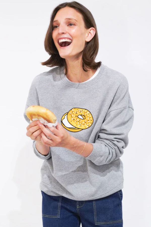 The Oversized Bagel Sweatshirt - Heather Grey