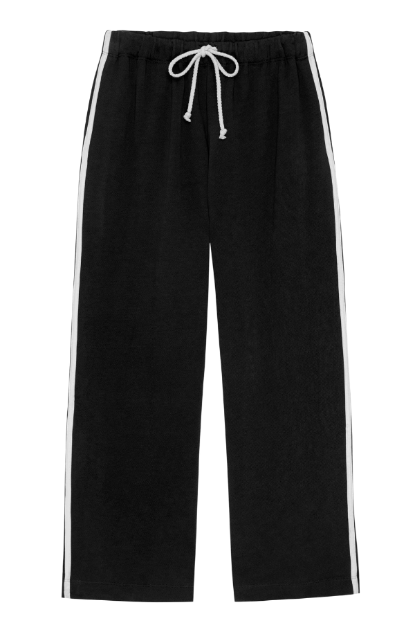 Eco-Terry Stripe Crop Pant - Jet