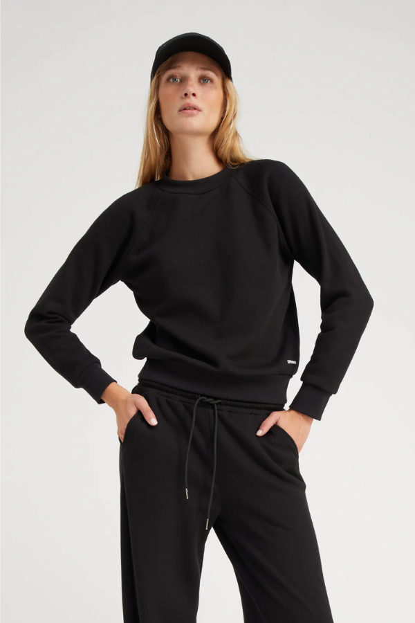 Shrunken Raglan Sweatshirt - Black