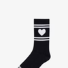 Heart Logo Crew Socks - Black with White