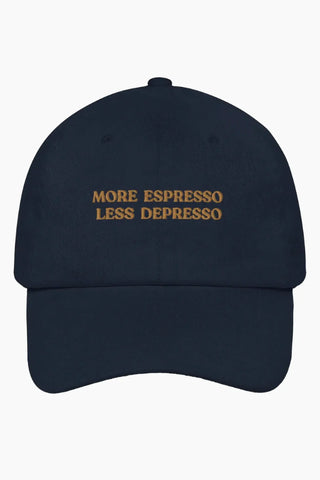 More Espresso Less Depresso Hat- Black
