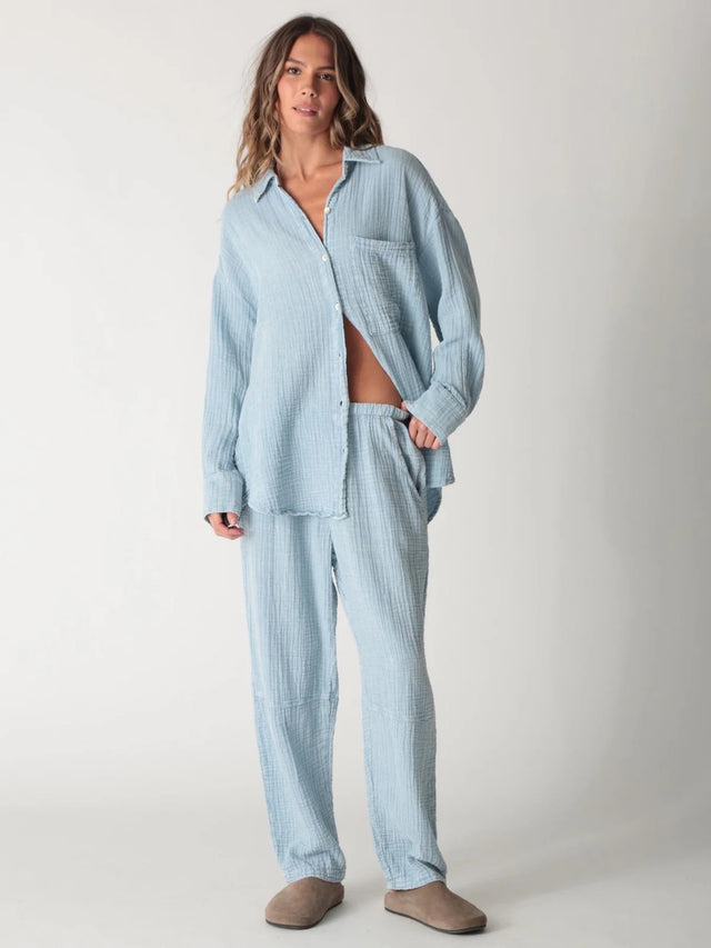 Kickback Gauze Pant- Dusty Blue