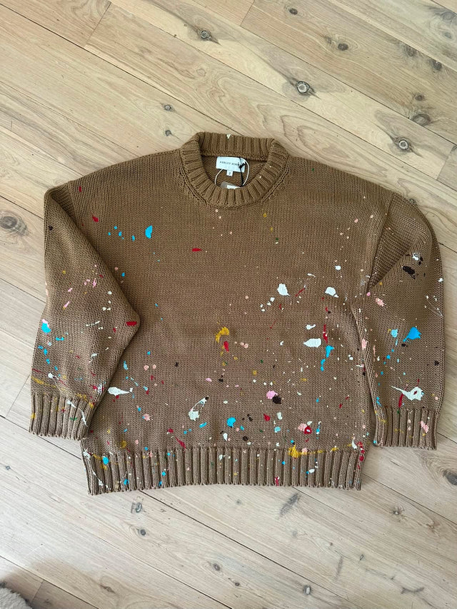 Paint Splatter Sweater in Desert