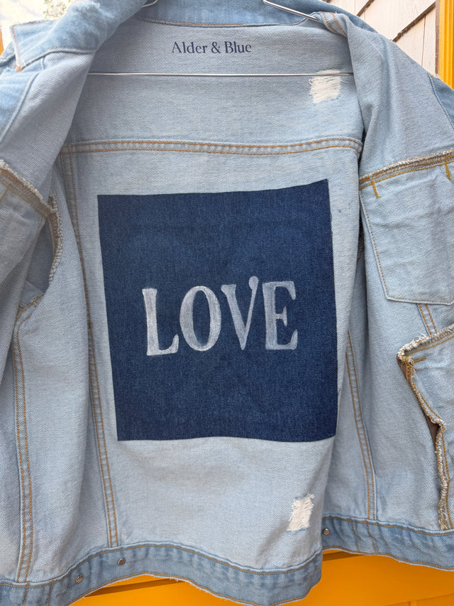 Embossed Denim Tennis Jacket