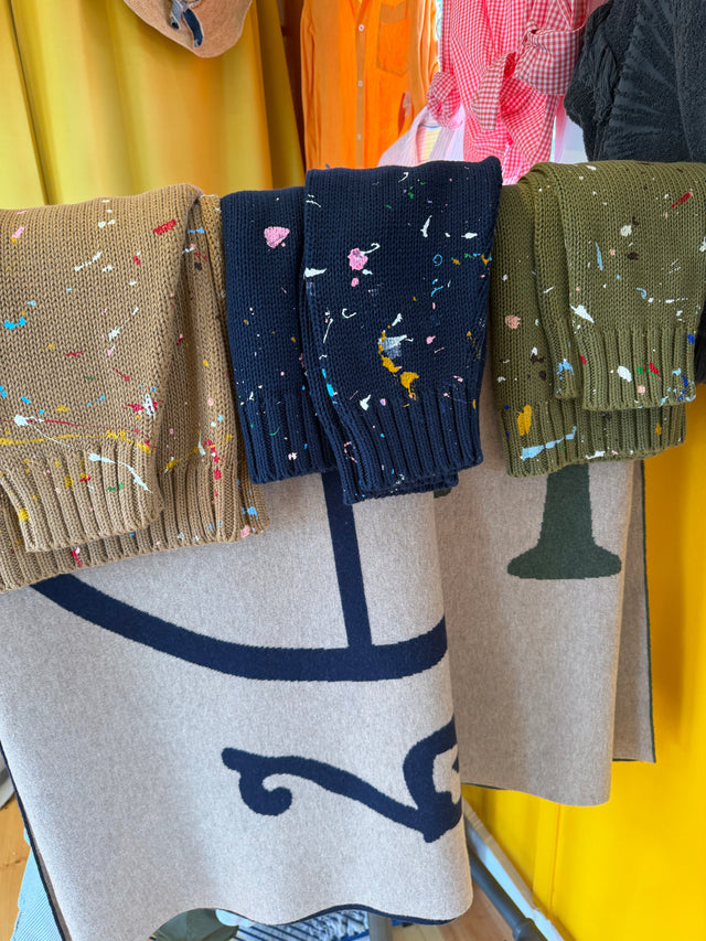 Paint Splatter Sweater in Navy