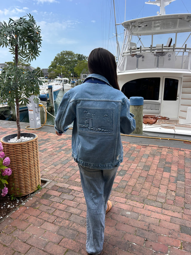 Embossed Denim Brant Point Lighthouse Jacket