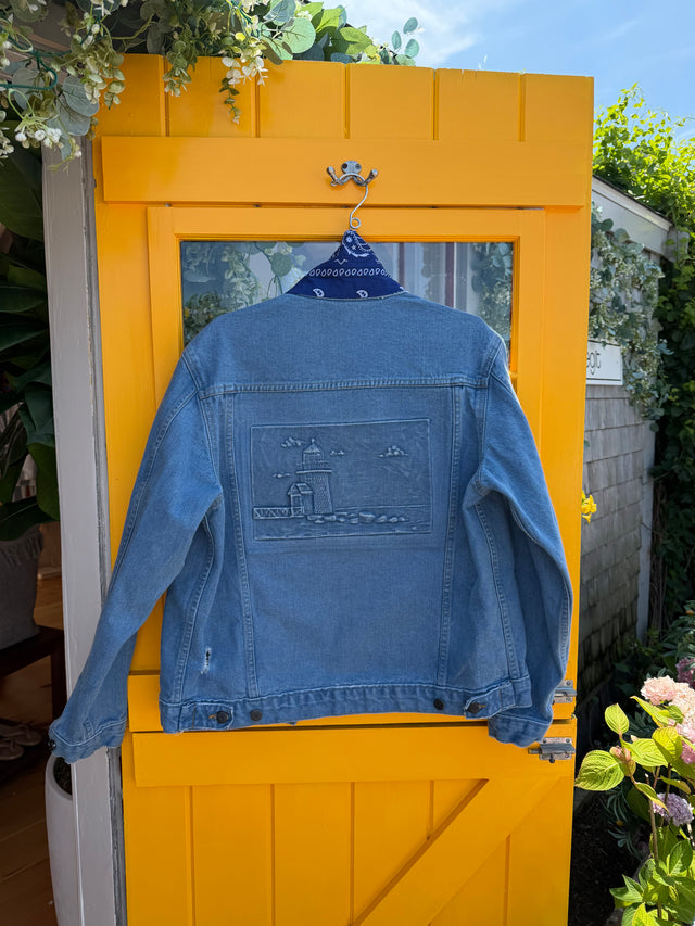 Embossed Denim Brant Point Lighthouse Jacket
