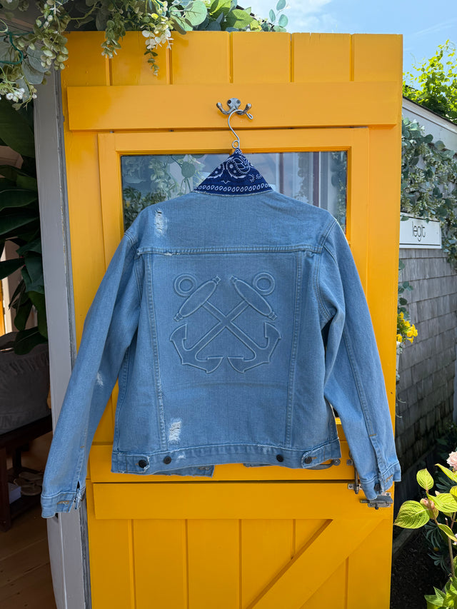 Embossed Denim Anchor Jacket