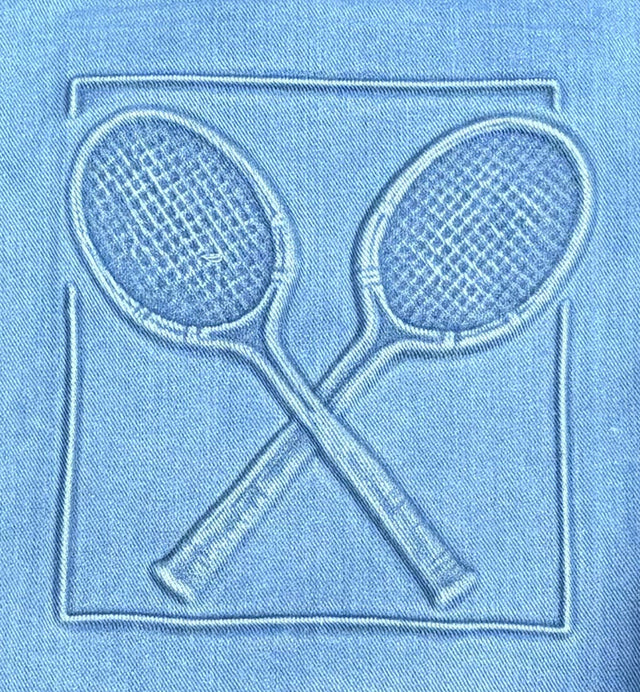 Embossed Denim Tennis Jacket